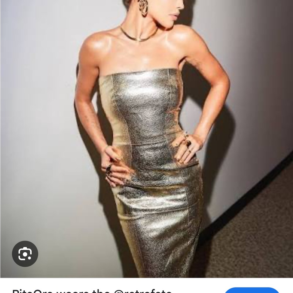 Retrofete Gold Strapless Metallic Maxi Dress - Picture 5 of 5